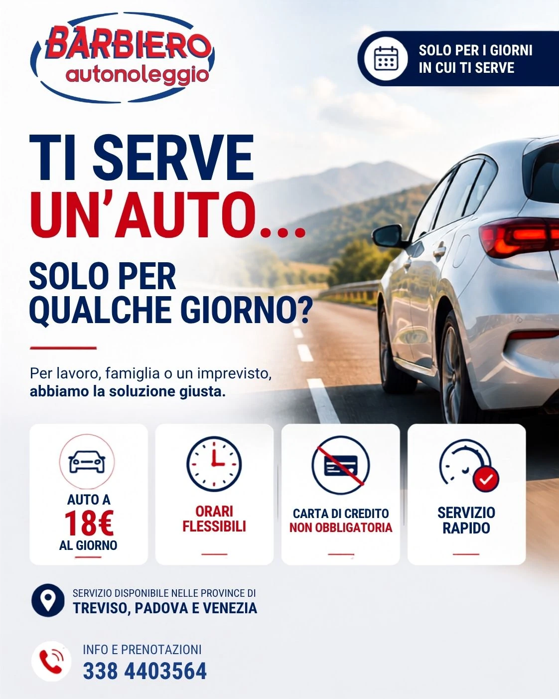 Noleggio auto per pochi giorni - Barbiero Automobili